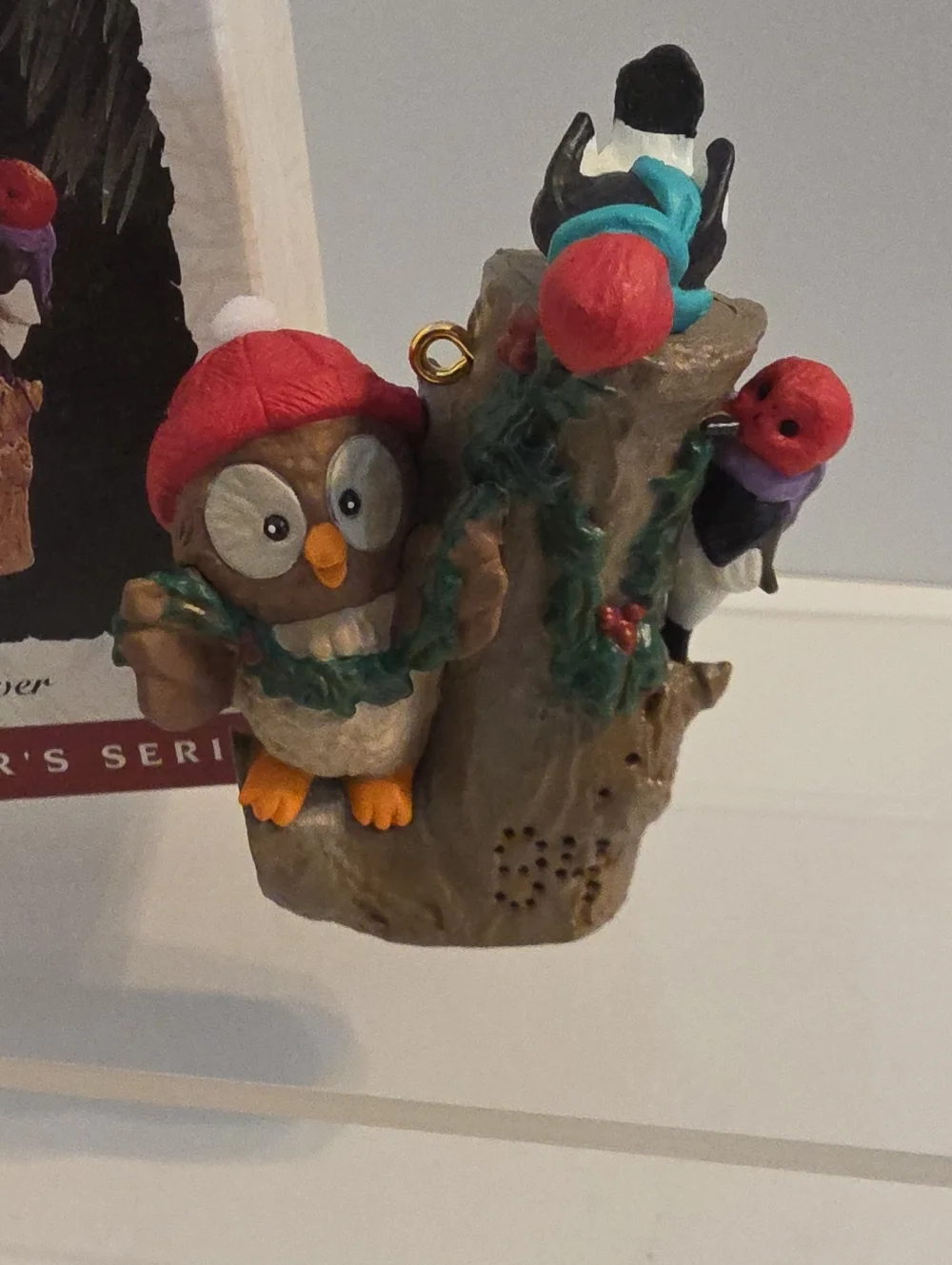 Vintage 1994 Hallmark Keepsake Owliver & Birds Christmas Ornament
